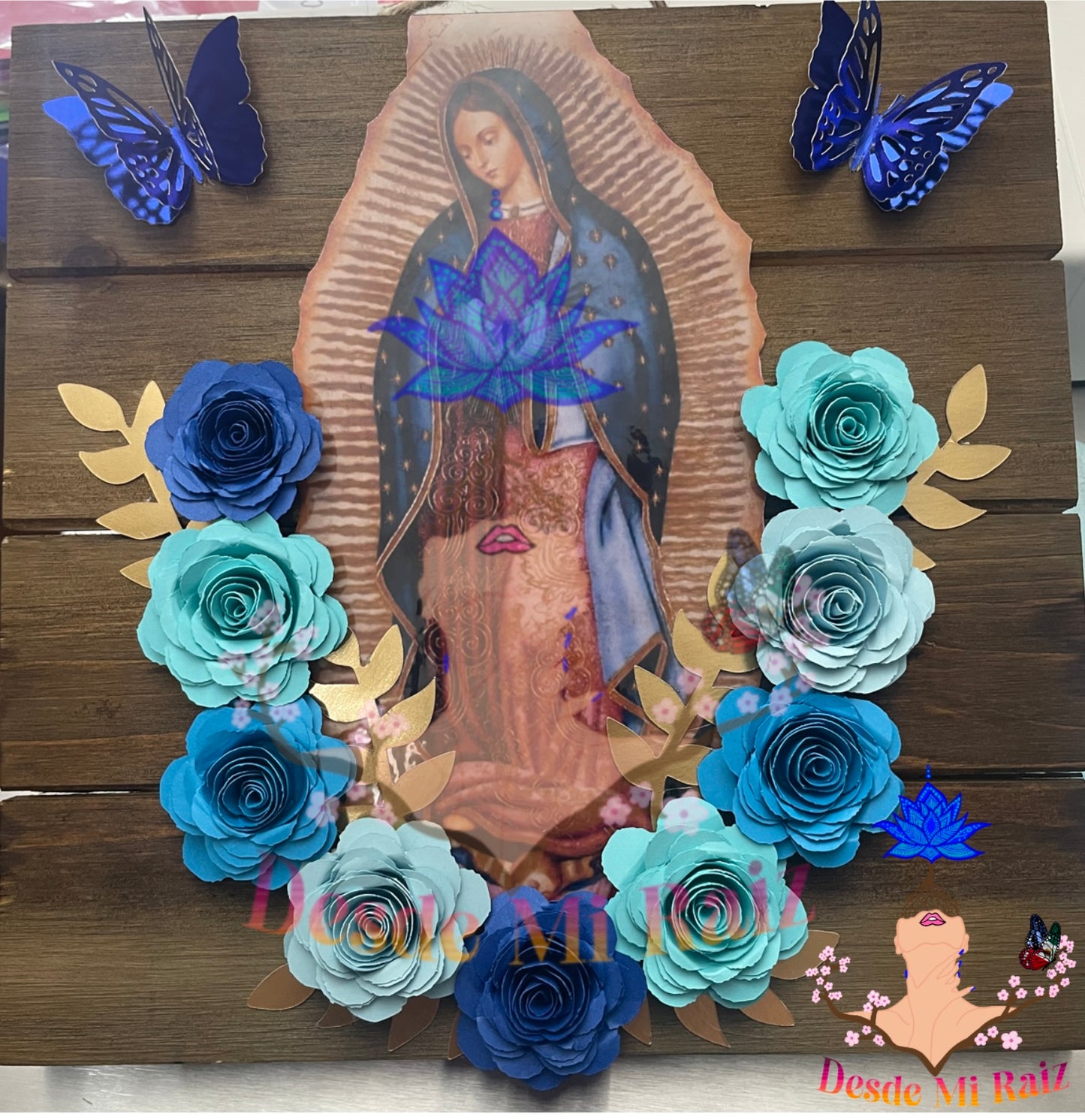 Virgencita wood plaque