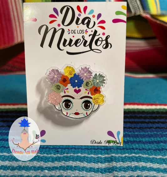 Frida Dia de los Muertos Pin